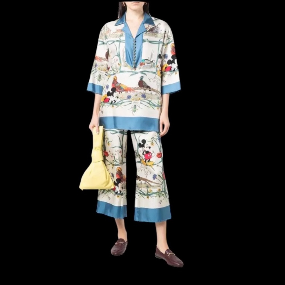 Gucci X Disney Mickey Mouse Floral Print Pants Size 40 - Picture 3 of 4